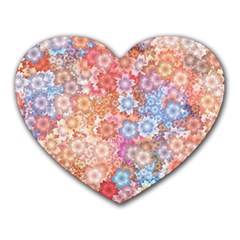 Art Beautiful Flowers Flames Generative Art Heart Mousepads by Wegoenart