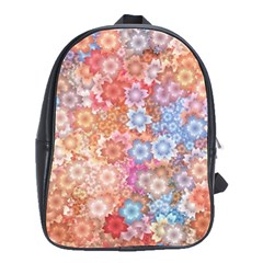 Art Beautiful Flowers Flames Generative Art School Bag (large) by Wegoenart