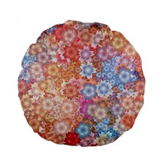 Art Beautiful Flowers Flames Generative Art Standard 15  Premium Round Cushions by Wegoenart