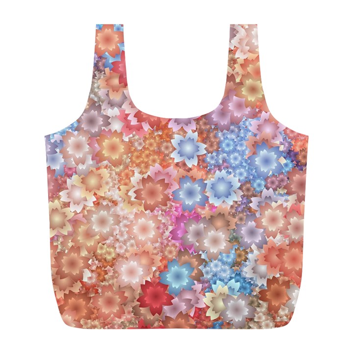 Art Beautiful Flowers Flames Generative Art Full Print Recycle Bag (L)