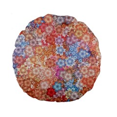 Art Beautiful Flowers Flames Generative Art Standard 15  Premium Flano Round Cushions by Wegoenart