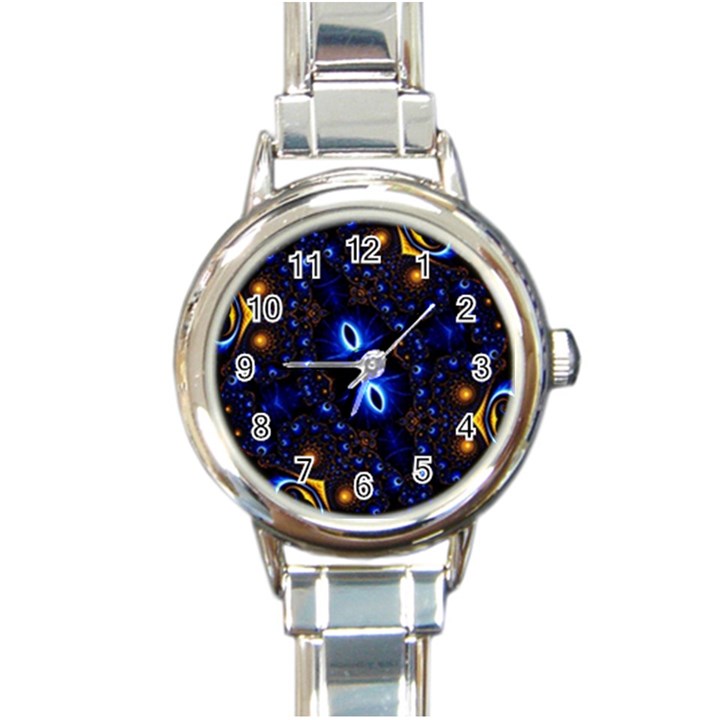 Fun Photo Amazing Art Kaleidoscope Mosaic Round Italian Charm Watch