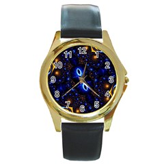 Fun Photo Amazing Art Kaleidoscope Mosaic Round Gold Metal Watch by Wegoenart