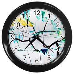 White And Multicolored Illustration Wall Clock (black) by Wegoenart