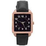 Abstract Animated Ornament Background Fractal Art Rose Gold Leather Watch  Front