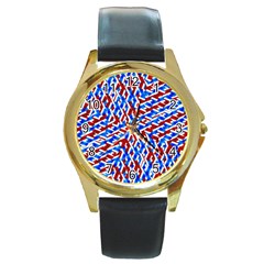 Art Unique Design Kaleidoscope Round Gold Metal Watch by Wegoenart