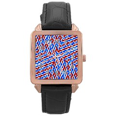 Art Unique Design Kaleidoscope Rose Gold Leather Watch 