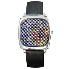 Kaleidoscope Art Unique Design Square Metal Watch by Wegoenart