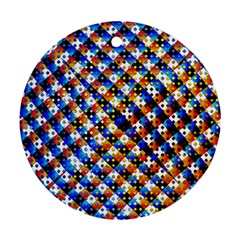 Kaleidoscope Art Unique Design Round Ornament (two Sides) by Wegoenart