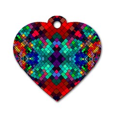 Abstract Art Background Design Dog Tag Heart (two Sides)