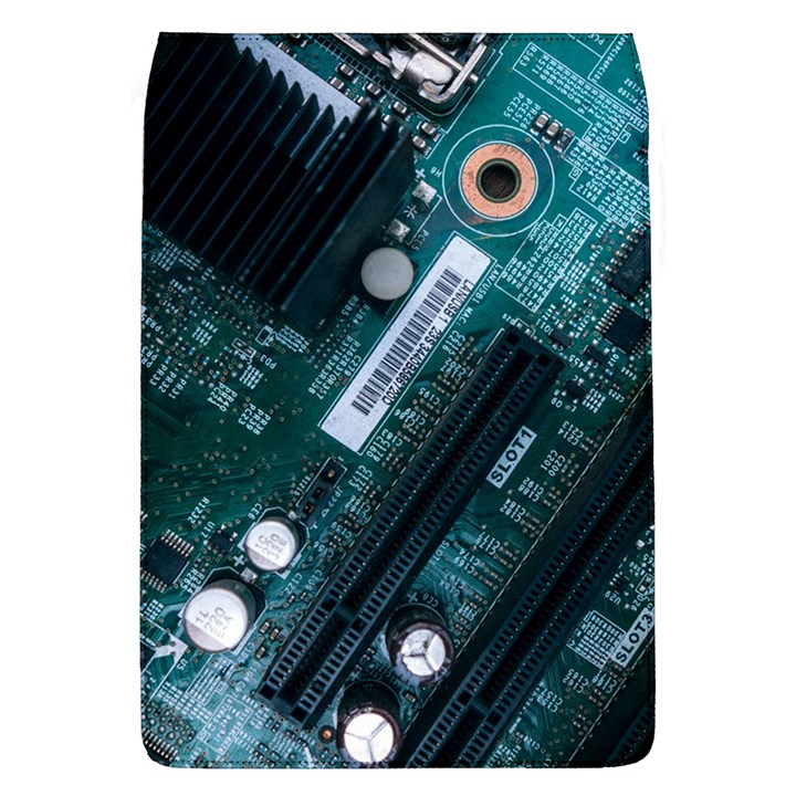 Green And Black Computer Motherboard Removable Flap Cover (L)