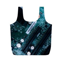 Green And Black Computer Motherboard Full Print Recycle Bag (m) by Wegoenart