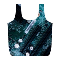 Green And Black Computer Motherboard Full Print Recycle Bag (l) by Wegoenart