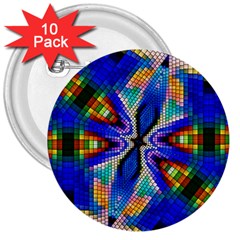 Art Kaleidoscope Meditation Mosaic 3  Buttons (10 Pack)  by Wegoenart