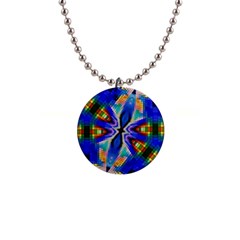 Art Kaleidoscope Meditation Mosaic 1  Button Necklace