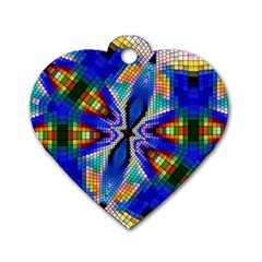 Art Kaleidoscope Meditation Mosaic Dog Tag Heart (two Sides) by Wegoenart