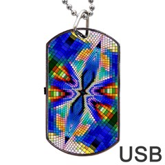 Art Kaleidoscope Meditation Mosaic Dog Tag Usb Flash (one Side) by Wegoenart