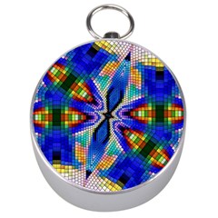 Art Kaleidoscope Meditation Mosaic Silver Compasses by Wegoenart