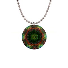 Kaleidoscope Art Unique Design 1  Button Necklace by Wegoenart