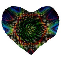 Kaleidoscope Art Unique Design Large 19  Premium Heart Shape Cushions