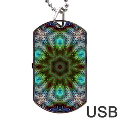 Abstract Art Background Flames Dog Tag Usb Flash (two Sides) by Wegoenart