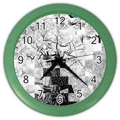 Broken Tree Generative Art Justifyyourlove Color Wall Clock by Wegoenart