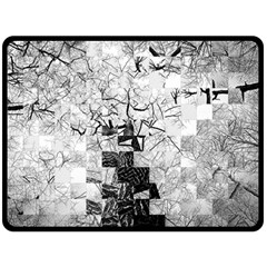 Broken Tree Generative Art Justifyyourlove Double Sided Fleece Blanket (large)  by Wegoenart