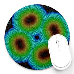 Kaleidoscope Art Unique Design Round Mousepads by Wegoenart