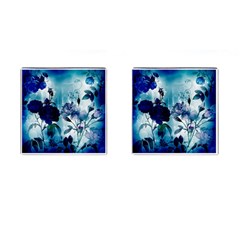 Wonderful Blue Flowers Cufflinks (square) by FantasyWorld7