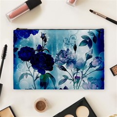 Wonderful Blue Flowers Cosmetic Bag (large) by FantasyWorld7