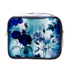 Wonderful Blue Flowers Mini Toiletries Bag (one Side) by FantasyWorld7