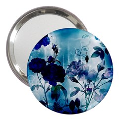 Wonderful Blue Flowers 3  Handbag Mirrors by FantasyWorld7