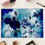 Wonderful Blue Flowers Cosmetic Bag (XXL) Front