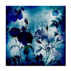 Wonderful Blue Flowers Tile Coasters by FantasyWorld7