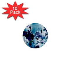 Wonderful Blue Flowers 1  Mini Buttons (10 Pack)  by FantasyWorld7