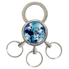 Wonderful Blue Flowers 3-ring Key Chain by FantasyWorld7