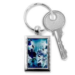 Wonderful Blue Flowers Key Chain (rectangle) by FantasyWorld7