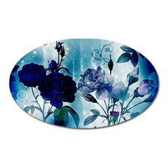 Wonderful Blue Flowers Oval Magnet by FantasyWorld7