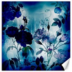 Wonderful Blue Flowers Canvas 16  X 16  by FantasyWorld7