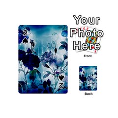 Wonderful Blue Flowers Playing Cards 54 Designs (mini)