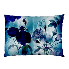 Wonderful Blue Flowers Pillow Case (two Sides) by FantasyWorld7