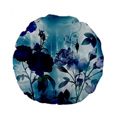 Wonderful Blue Flowers Standard 15  Premium Round Cushions by FantasyWorld7