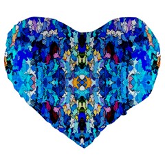 Ml-c6-3 Large 19  Premium Flano Heart Shape Cushions by ArtworkByPatrick