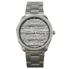 Striped Grunge Print Design Sport Metal Watch