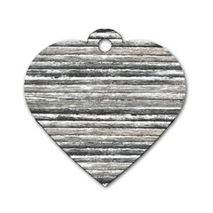 Striped Grunge Print Design Dog Tag Heart (two Sides) by dflcprintsclothing