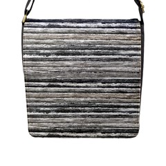 Striped Grunge Print Design Flap Closure Messenger Bag (l)