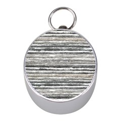 Striped Grunge Print Design Mini Silver Compasses