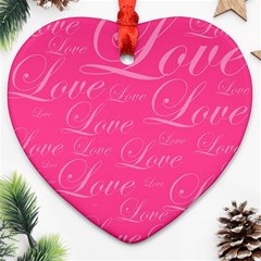 Pinklove Heart Ornament (two Sides) by designsbyamerianna