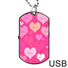 Heartsoflove Dog Tag Usb Flash (two Sides) by designsbyamerianna