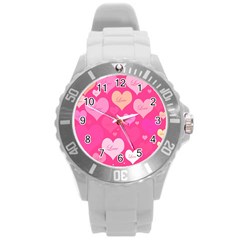 Heartsoflove Round Plastic Sport Watch (l) by designsbyamerianna